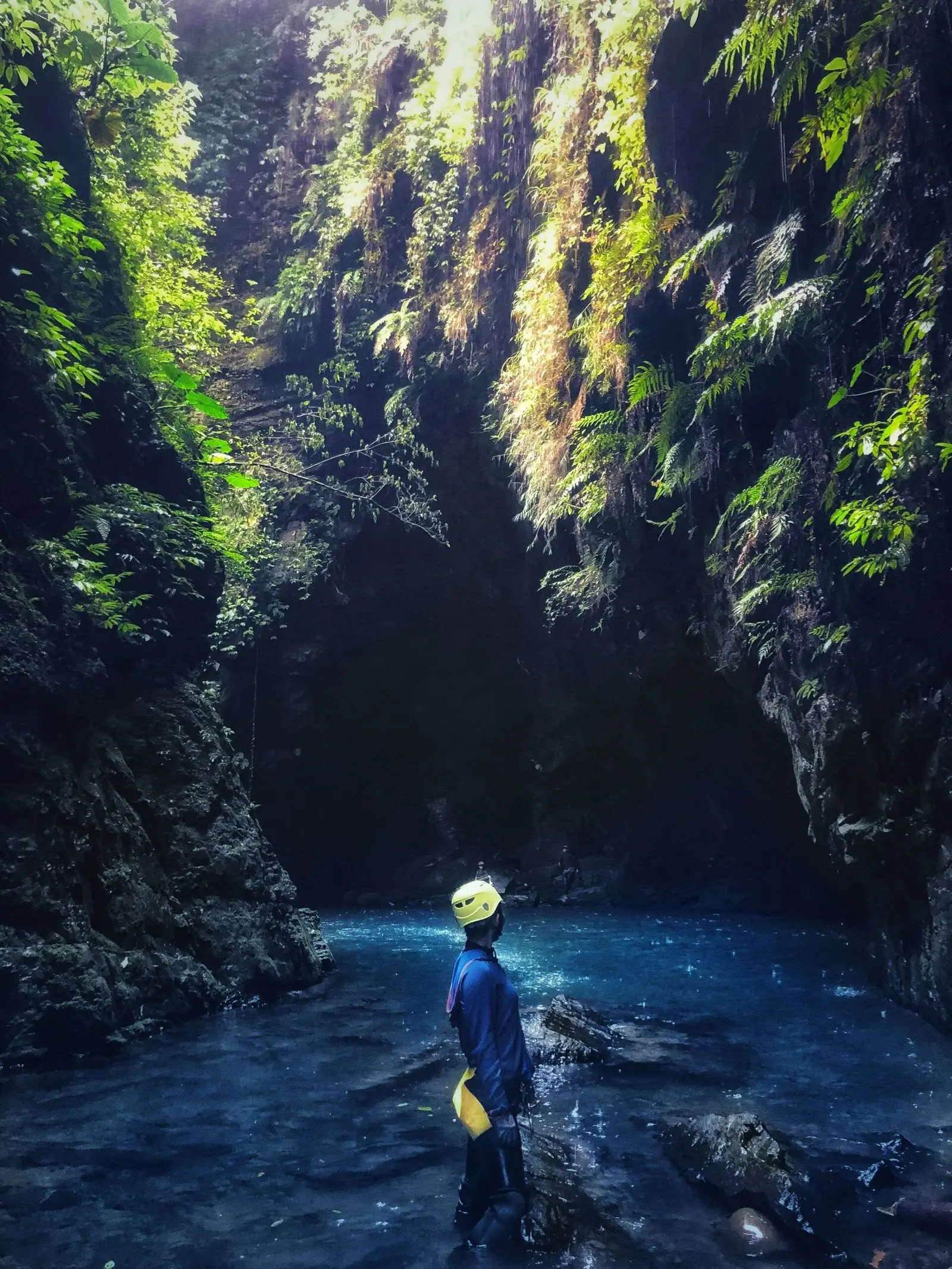 a bend in a canyon with crystal clear water